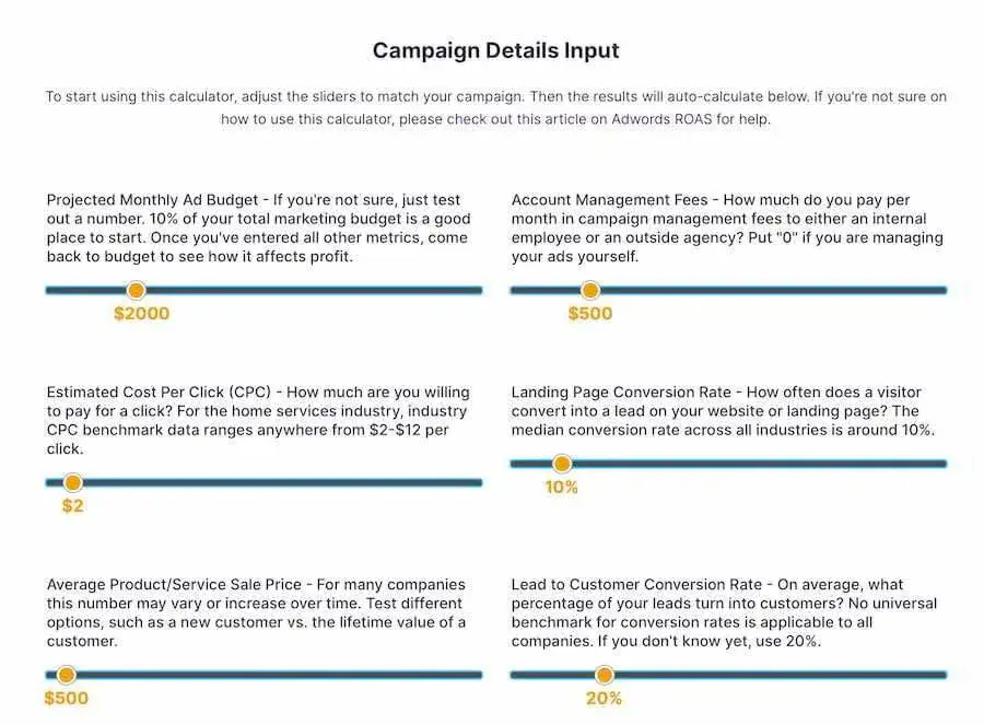 return on ad spend calculator