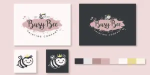 busy bee painting logo design