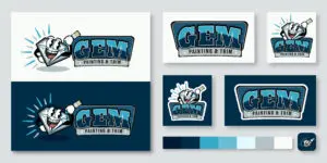 gem painting logo design