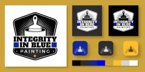 Integrity in blue painting logo design