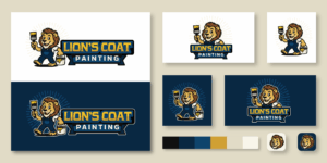 lion's coat painting logo design