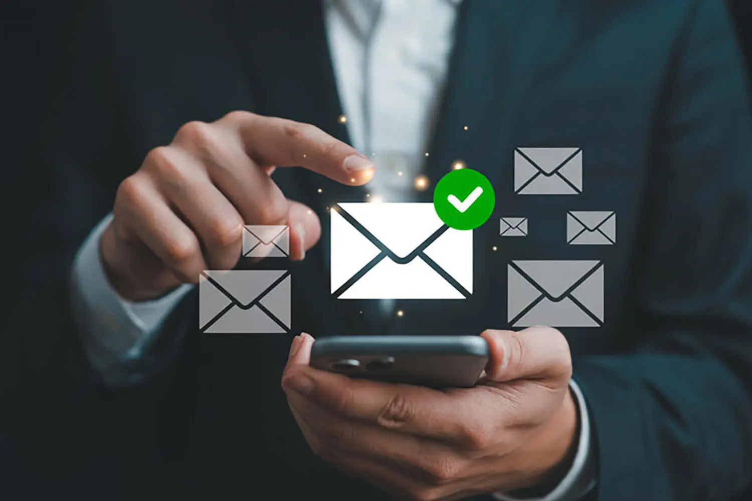 Why contractor emails go to spam illustrated by inbox delivery icons and a verified email message