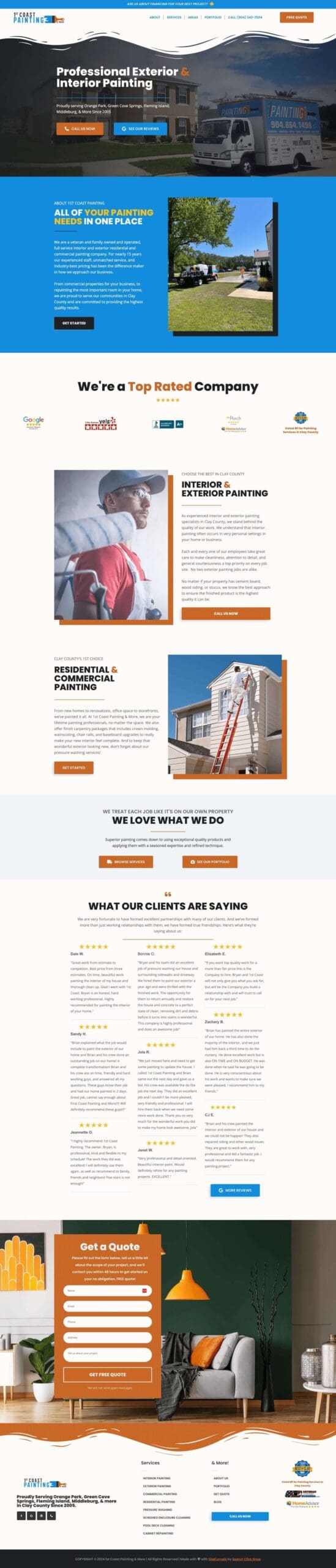 painting contractor website design