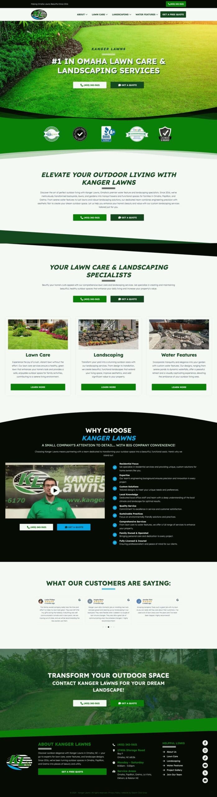 lawn maintenance contractor website design