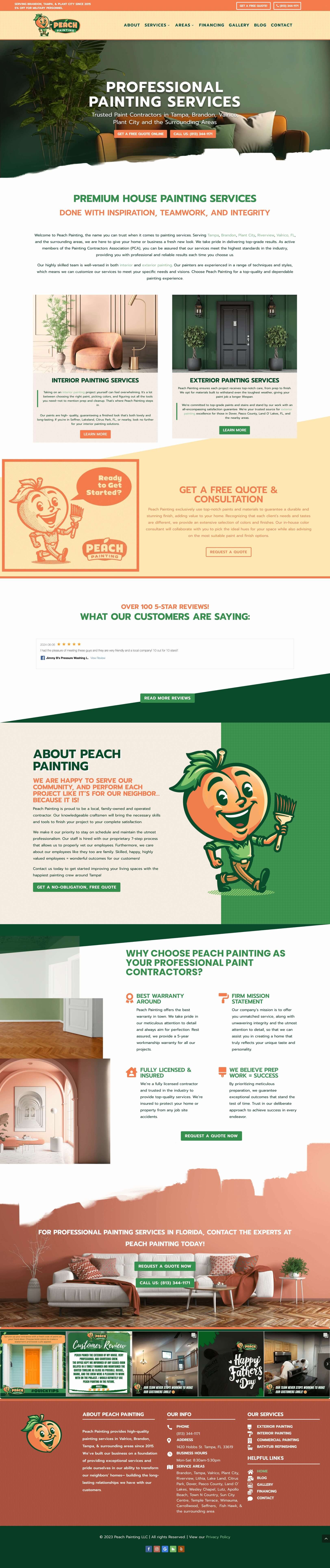 painting contractor website design