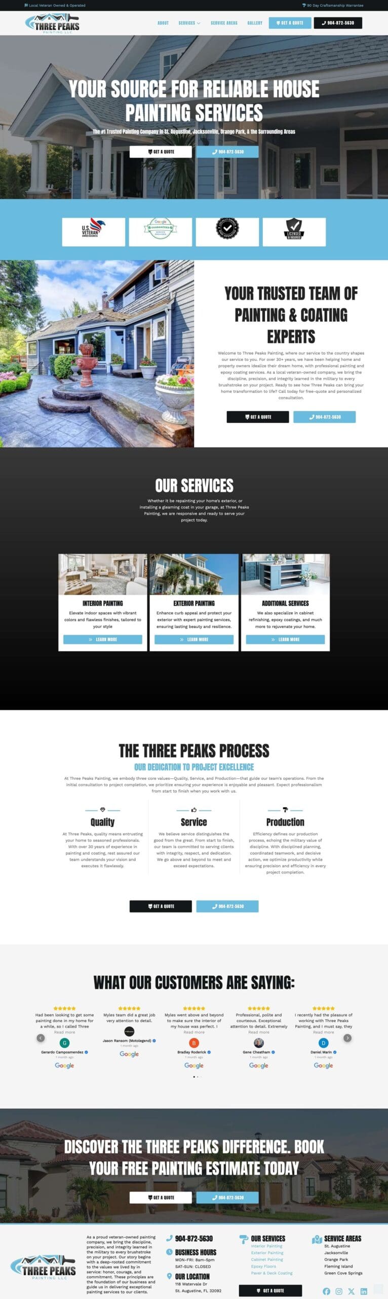 painting contractor website design