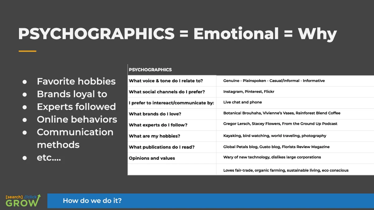 content marketing strategy psychographics