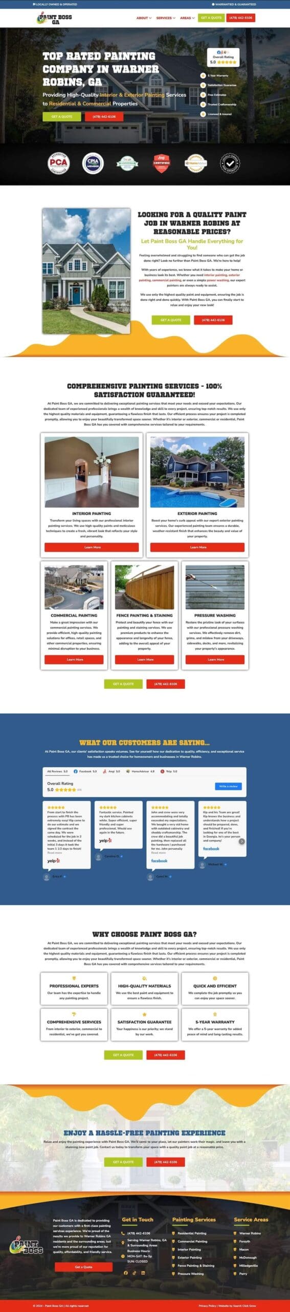  painting contractor website design