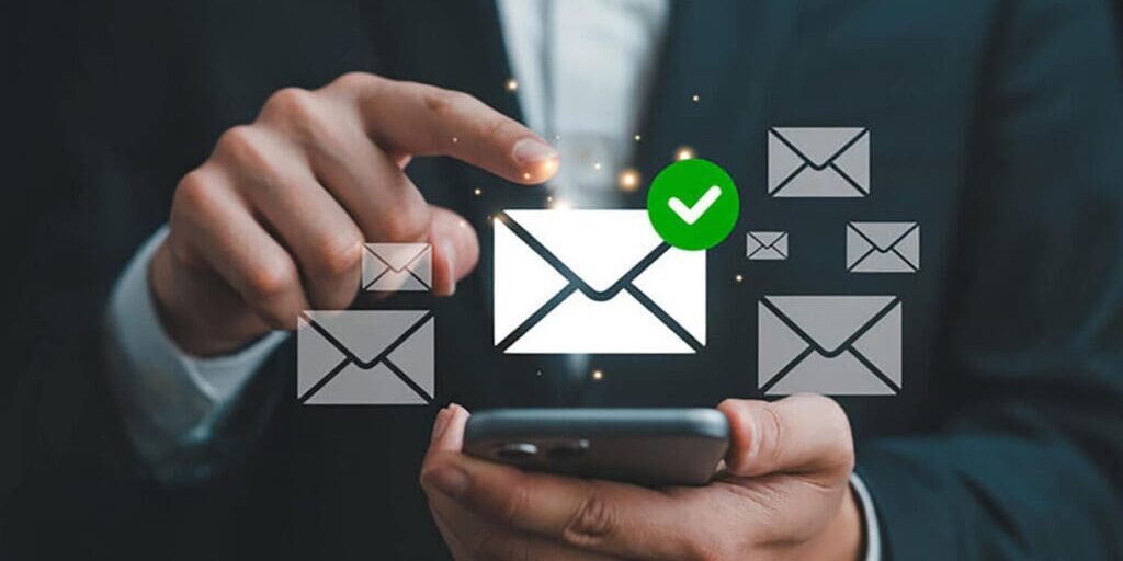 Why contractor emails go to spam illustrated by inbox delivery icons and a verified email message